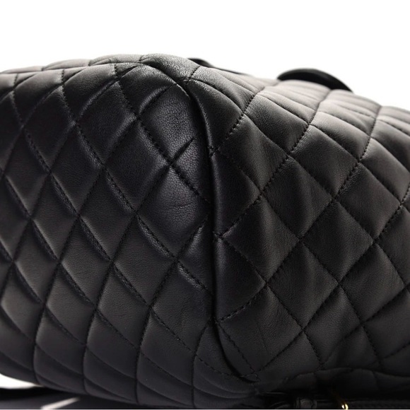 Chanel Black Calfskin Quilted Large Backpack Urban Spirit with GHW